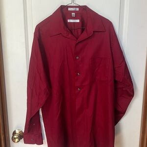 Geoffrey Beene Men's Deep Red Casual Button-Down Shirt